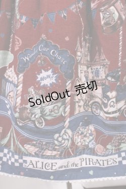 画像5: ALICE and the PIRATES / アリスのワンダーカーチェイス柄ワンピース Free エンジ H-25-11-17-1003-PA-OP-NS-ZH
