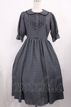 画像1: m petit by misako / MSKストライプフレアワンピース M グレー H-25-11-17-1007-LO-OP-NS-ZH