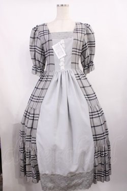 画像1: marcHenTica / チェックワンピース プリンセスサイズ グレー H-25-11-17-1008-LO-OP-NS-ZH