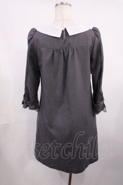 画像2: axes femme POETIQUE / グレンチェックショルダーレースワンピース M グレー H-25-11-17-1009-AX-OP-NS-ZH