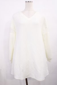 Bubbles / バックリボンニットワンピース Free オフ H-25-11-17-1010-CA-OP-NS-ZH