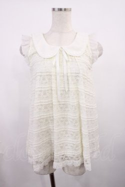 画像1: LIZ LISA / 肩フリルレースタンク Free オフ H-25-11-17-1015-LO-TO-NS-ZH