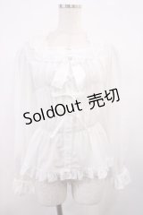 metamorphose / スクエアあきフリルブラウス（長袖）・デシン サイズ1 オフ H-25-11-17-1019-ME-BL-NS-ZH