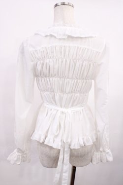 画像2: metamorphose / スクエアあきフリルブラウス（長袖）・デシン サイズ1 オフ H-25-11-17-1019-ME-BL-NS-ZH