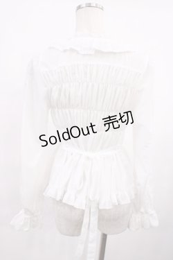 画像2: metamorphose / スクエアあきフリルブラウス（長袖）・デシン サイズ1 オフ H-25-11-17-1019-ME-BL-NS-ZH