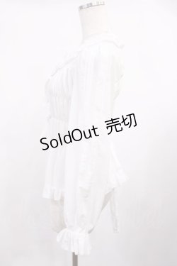 画像3: metamorphose / スクエアあきフリルブラウス（長袖）・デシン サイズ1 オフ H-25-11-17-1019-ME-BL-NS-ZH