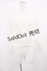 m petit by misako / AM*ハート透かしニットカーディガン M オフ H-25-11-17-1025-LO-TO-NS-ZH
