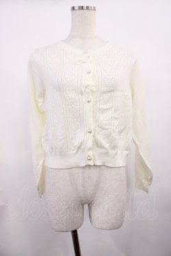 画像1: m petit by misako / AM*ハート透かしニットカーディガン M オフ H-25-11-17-1025-LO-TO-NS-ZH