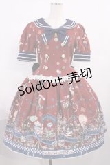 ALICE and the PIRATES / アリスのワンダーカーチェイス柄ワンピース Free エンジ H-25-11-17-1003-PA-OP-NS-ZH
