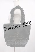 Maison de FLEUR / ブランドロゴフリルハンドルトートMバッグ  ブラック H-25-11-17-1029-LO-BG-NS-ZH