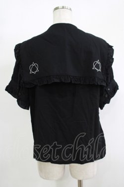 画像3: LISTEN FLAVOR / リボン付フリルセーラーブラウス  ブラック H-25-11-17-065-PU-BL-KB-ZT369