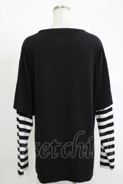 画像3: LISTEN FLAVOR / ハートメタルロゴレイヤード風ロンT  ブラック H-25-11-17-067-PU-TO-KB-ZH