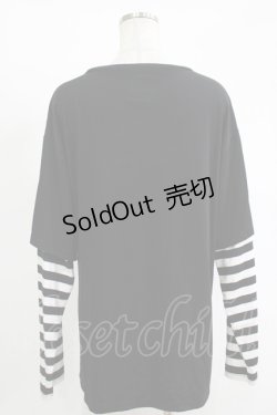 画像3: LISTEN FLAVOR / ハートメタルロゴレイヤード風ロンT  ブラック H-25-11-17-067-PU-TO-KB-ZH