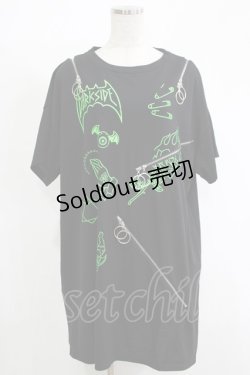 画像1: 【SALE】LISTEN FLAVOR / グラフィティージップトップス  ブラック×グリーン H-25-11-17-068-PU-TO-KB-ZT464