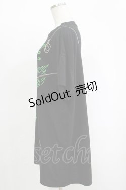 画像2: 【SALE】LISTEN FLAVOR / グラフィティージップトップス  ブラック×グリーン H-25-11-17-068-PU-TO-KB-ZT464