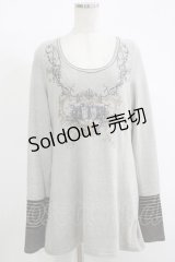Rozen Kavalier / 刺繍プリントロングカットソー  グレー H-25-11-17-069-OO-TO-KB-ZH