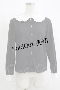 MILK / Everytimeブラウス  ブラック×ホワイト H-25-11-17-070-ML-BL-KB-ZH