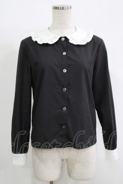 画像1: MILK / Everytimeブラウス  ブラック×ホワイト H-25-11-17-070-ML-BL-KB-ZH