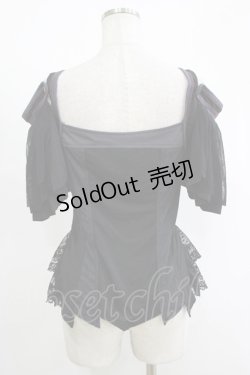 画像3: Ozz oneste / rose刺繍使い 2way frillカットソー（ALYSモデル）  ブラック H-25-11-17-071-OO-TO-KB-ZH