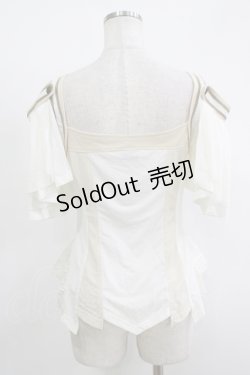 画像3: Ozz oneste / rose刺繍使い 2way frillカットソー（ALYSモデル）  オフ H-25-11-17-072-OO-TO-KB-ZH