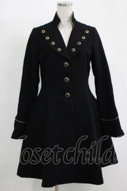 画像1: ATELIER BOZ / スタンドカラーウールコート  黒 H-25-11-17-008-EL-CO-KB-ZH