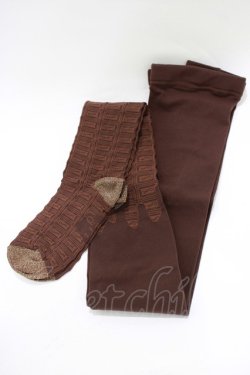画像1: Q-pot. / メルトチョコレートタイツ  ブラウン H-25-11-17-076-QP-ZA-KB-ZH