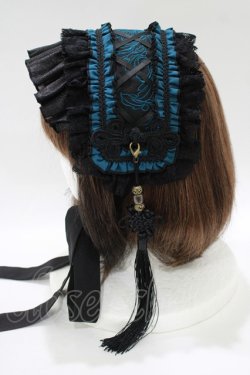 画像2: Ozz oneste / 和飾りヘッドドレス  黒 H-25-11-17-078-OO-AC-KB-ZT1111Q