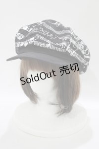 MILKBOY / MUSIC SHEETプリントHat  ブラック H-25-11-17-079-MB-AC-KB-ZH