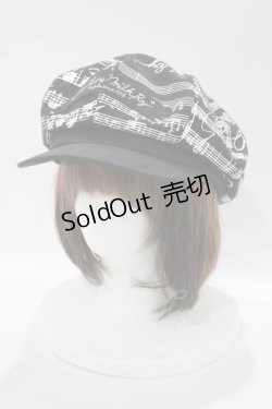 画像1: MILKBOY / MUSIC SHEETプリントHat  ブラック H-25-11-17-079-MB-AC-KB-ZH