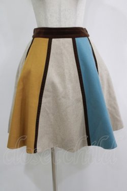 画像1: Jane Marple / Color block gored skirt M ミックス H-25-11-17-011-JM-SK-KB-ZH