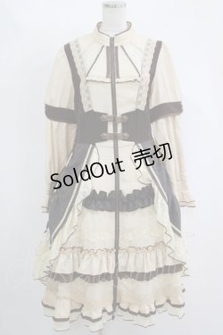 画像1: Ozz oneste / Mellifluous Rose Onepiece  生成り×茶 H-25-11-17-002-OO-OP-KB-ZH