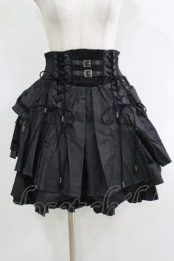 画像1: Ozz oneste / Pirates Roseプリーツスカート  黒 H-25-11-17-012-OO-SK-KB-ZH