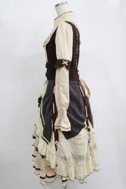 画像2: Ozz oneste / Mellifluous Rose Onepiece  生成り×茶 H-25-11-17-002-OO-OP-KB-ZH