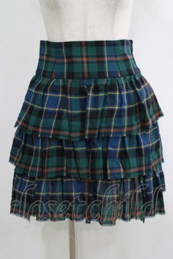 画像1: Jane Marple / タータンチェックフリルスカート  グリーン H-25-11-17-014-JM-SK-KB-ZH