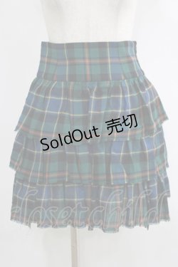 画像1: Jane Marple / タータンチェックフリルスカート  グリーン H-25-11-17-014-JM-SK-KB-ZH