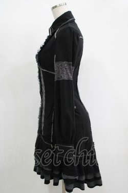 画像2: Ozz Croce / レースフリルシャツワンピース  ブラック H-25-11-17-018-OO-OP-KB-ZH