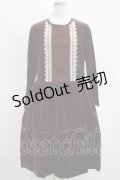 Jane Marple / コットンベルベットマリオネットドレス M ボルドー H-25-11-17-003-JM-OP-KB-ZH