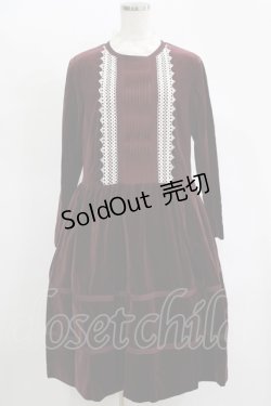 画像1: Jane Marple / コットンベルベットマリオネットドレス M ボルドー H-25-11-17-003-JM-OP-KB-ZH