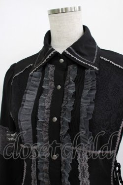 画像4: Ozz Croce / レースフリルシャツワンピース  ブラック H-25-11-17-018-OO-OP-KB-ZH