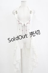 Ozz oneste / 薔薇刺繍オーバー付きベスト  白 H-25-11-17-020-OO-TO-KB-ZH