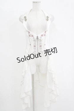 画像1: Ozz oneste / 薔薇刺繍オーバー付きベスト  白 H-25-11-17-020-OO-TO-KB-ZH