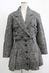 MILK / ツイードショートジャケット＆スカート  グレー H-25-11-17-023-ML-JA-KB-ZH