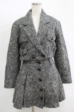 画像1: MILK / ツイードショートジャケット＆スカート  グレー H-25-11-17-023-ML-JA-KB-ZH