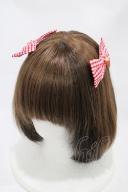 画像1: m petit by misako / AM2Pイチゴリボンクリップ  レッド H-25-11-18-1004-LO-AC-NS-ZH