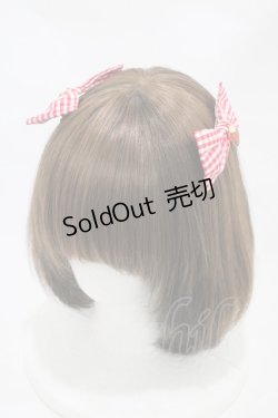 画像1: m petit by misako / AM2Pイチゴリボンクリップ  レッド H-25-11-18-1004-LO-AC-NS-ZH