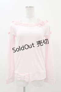Angelic Pretty / Prettyボートネックカットソー Free ピンク H-25-11-18-1041-AP-TO-NS-ZH