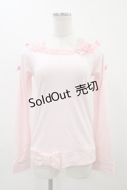 画像1: Angelic Pretty / Prettyボートネックカットソー Free ピンク H-25-11-18-1041-AP-TO-NS-ZH