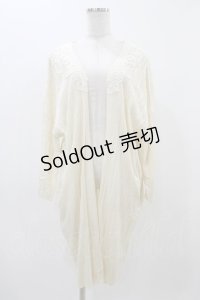 axes femme / レース配色テレコニットロングカーディガン M 生成り H-25-11-18-1043-AX-TO-NS-ZH