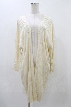 画像1: axes femme / レース配色テレコニットロングカーディガン M 生成り H-25-11-18-1043-AX-TO-NS-ZH