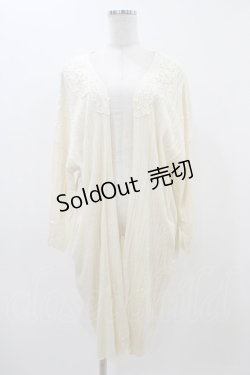 画像1: axes femme / レース配色テレコニットロングカーディガン M 生成り H-25-11-18-1043-AX-TO-NS-ZH